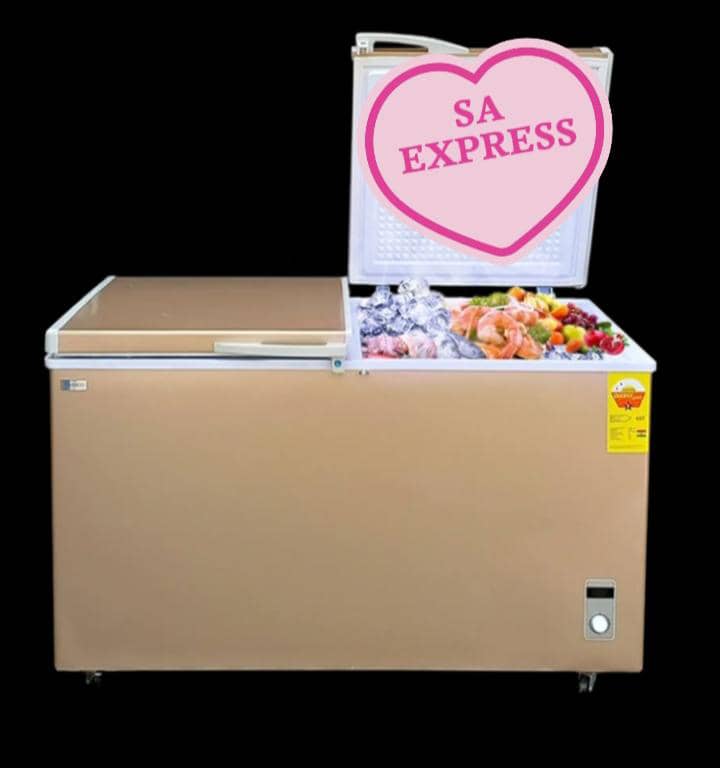 Nasco 425L Double Door Chest Freezer – 2-Star Energy Rated | 2 Storage Baskets | Gold Finish [NAS-500FL-DD