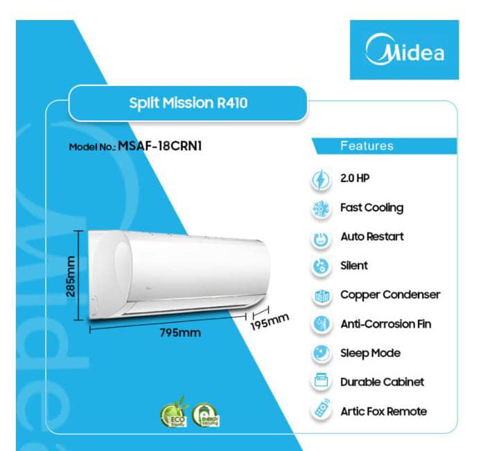 Midea 2.0Hp R410 Split Air Conditioner