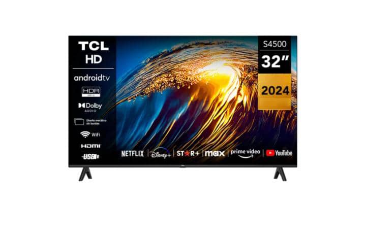 TCL 32″ HD Bezel-less Android Smart HDR TV (2024) | WiFi, Immersive Dolby Audio, Ai-Clarity, Google Assistant Built-in, T-Screen [32S4500A]