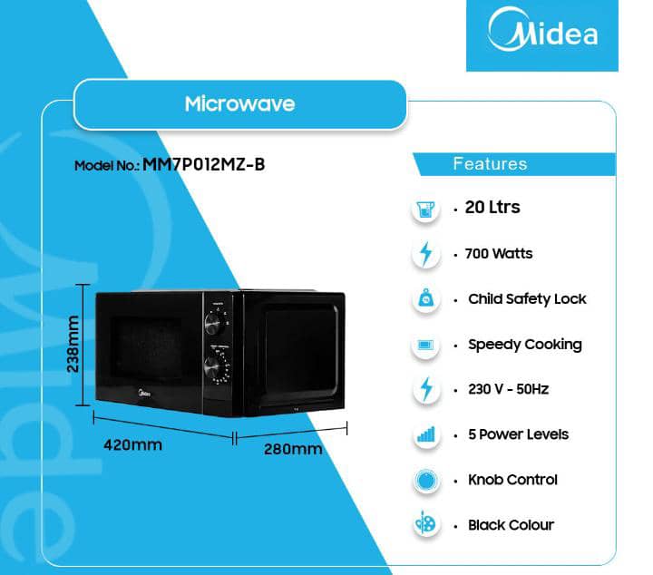 Midea 20Ltrs Microwave Solo