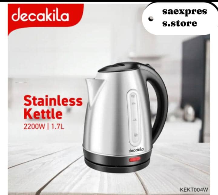 Decakila 2200W 1.7L Cordless Stainless Steel Electric Kettle [KEKT004W
