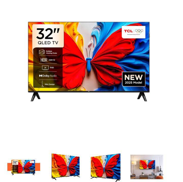 TCL 32″ 2K Full HD Smart QLED Direct LED Android Smart HDR Bezel-less TV (2025)| Immersive Dolby Audio, Bluetooth, Slim Design [32S5K]